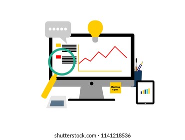 Computer and business concept logo