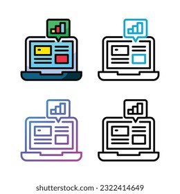 Computer business icon design in four variation color