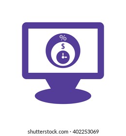 Computer business Icon, vector illustration. Flat design style