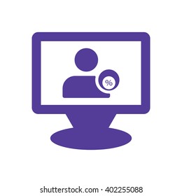Computer business Icon, vector illustration. Flat design style