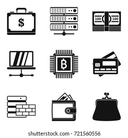 Computer business icons set. Simple set of 9 computer business vector icons for web isolated on white background