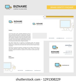 Computer  Business Letterhead, Envelope and visiting Card Design vector template