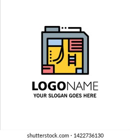 Computer Business Logo Template. Flat Color