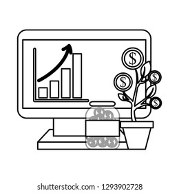 computer business plant coins chart