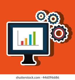 computer business statistics isolated icon design, vector illustration  graphic 