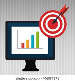 computer business statistics isolated icon design, vector illustration  graphic 
