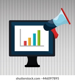 computer business statistics isolated icon design, vector illustration  graphic 