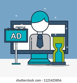 computer businessman time advert digital marketing