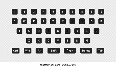 Computer button. Keyboard concept. Letter button isolated. Web key symbol in vector flat style.