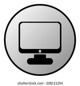 Computer button on white background. Vector illustration.