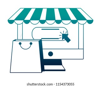 computer buy online shopping bag