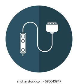 computer cable connection plug shadow
