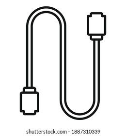 Computer cable icon. Outline computer cable vector icon for web design isolated on white background