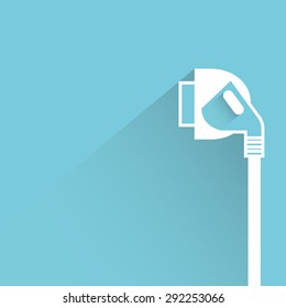 computer cable, plug, usb plug in blue background, shadow and flat theme