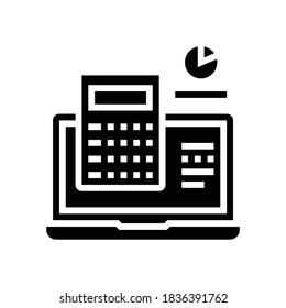 Icon-Vektorgrafik des Rechners. Computerrechner-Zeichen. isoliertes Kontursymbol