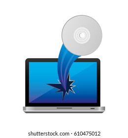 computer camera with hole icon, vector illustraction design