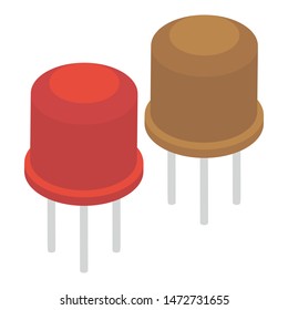Computer capacitor vector in isometric design 