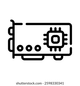 Computer Card icon illustration in line style. Perfect for website mobile app presentation. Suitable for any user interface and user experience