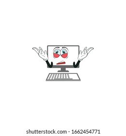 Computer Cartoon Characters Design White Background Stock Vector ...