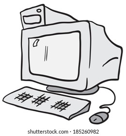 computer cartoon doodle