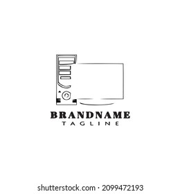 computer cartoon logo icon design black modern isolated vector illustration