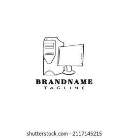 computer cartoon logo template icon design black modern isolated illustration