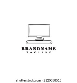 computer cartoon logo template icon design black modern isolated vector