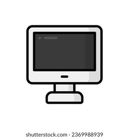 Ilustración del icono del vector de dibujos informáticos. Vector Premium Aislado con Concepto De Icono De Tecnología. Estilo de dibujo plano