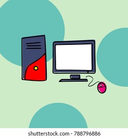 computer cartoon  vector illustration