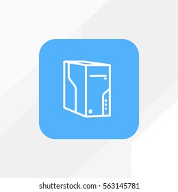 Computer case chassis vector icon for web design and mobile application user interface