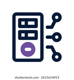 computer case dual tone icon. Sleek and modern vector icon for websites, mobile apps, marketing materials, and corporate design. Fully scalable and ready to use.