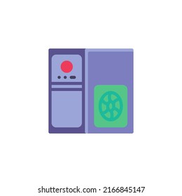 Computer case flat icon, vector sign, PC tower colorful pictogram isolated on white. Symbol, logo illustration. Flat style design