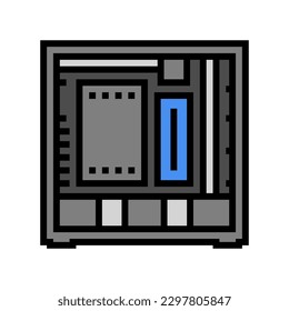 computer case gaming pc color icon vector. computer case gaming pc sign. isolated symbol illustration
