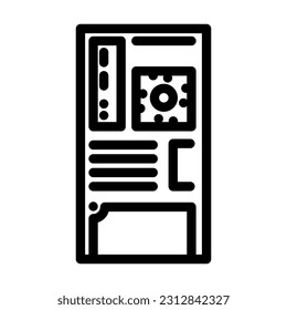 computer case gaming pc line icon vector. computer case gaming pc sign. isolated contour symbol black illustration