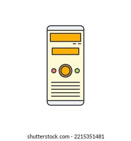 Icono de caso de equipo en color, aislado en fondo blanco 