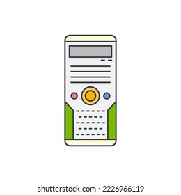 Computer case icon in color, isolated on white background 