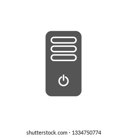 Computer case icon isolated on background. CPU symbol modern, simple, vector, icon for website design, mobile app, ui. Vector Illustration