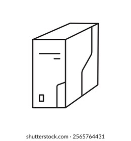 Computer Case icon line art vector