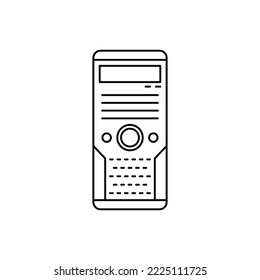 Computer case icon in line style icon, isolated on white background