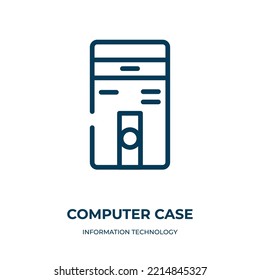 Computer Case Icon. Linear Vector Illustration From Information Technology Collection. Outline Computer Case Icon Vector. Thin Line Symbol For Use On Web And Mobile Apps, Logo, Print Media.