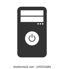 Computer case icon. Pc vector sign. Server illustration for graphic design, web and mobile platforms.