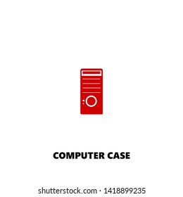 computer case icon. computer case vector design. sign design. red color
