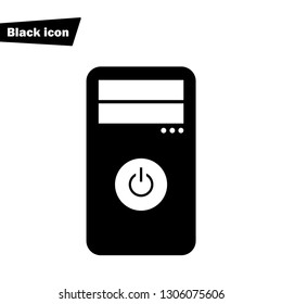 Computer case icon.Pc vector sign.Server illustration for graphic design, web and mobile platforms.