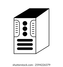 Computer Case icon with white background vector stock illustration