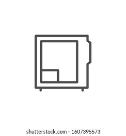 Computer case line outline icon