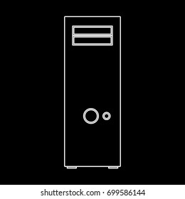 Computer case or system unit icon .