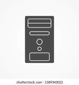 Computer case vector icon sign symbol