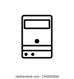 Computer case vector line icon personal computer desktop tower. technology server. Design template vector