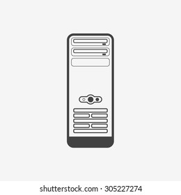 Computer case or workstation monochrome icon
