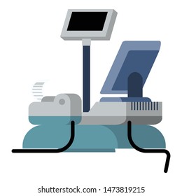 Computer cashier design icon. Flat illustration of computer cashier design vector icon for web design